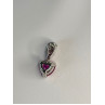 10K White Gold Pink Topaz Heart Pendant