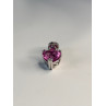 10K White Gold Pink Topaz Heart Pendant