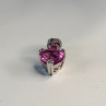 10K White Gold Pink Topaz Heart Pendant