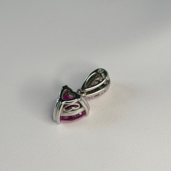 10K White Gold Pink Topaz Heart Pendant