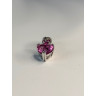 10K White Gold Pink Topaz Heart Pendant
