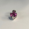 10K White Gold Pink Topaz Heart Pendant
