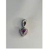 10K White Gold Pink Topaz Heart Pendant