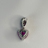 10K White Gold Pink Topaz Heart Pendant