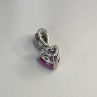 10K White Gold Pink Topaz Heart Pendant
