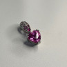 10K White Gold Pink Topaz Heart Pendant