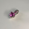 10K White Gold Pink Topaz Heart Pendant