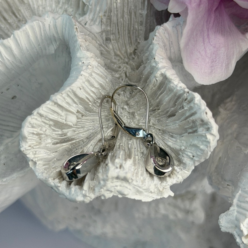 14K White Gold Diamond 0.12 ct Earrings