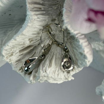 14K White Gold Diamond 0.12 ct Earrings
