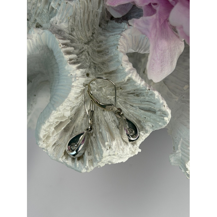 14K White Gold Diamond 0.12 ct Earrings