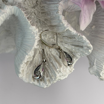 14K White Gold Diamond 0.12 ct Earrings