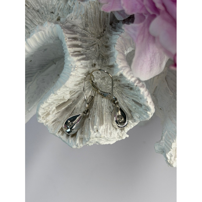 14K White Gold Diamond 0.12 ct Earrings