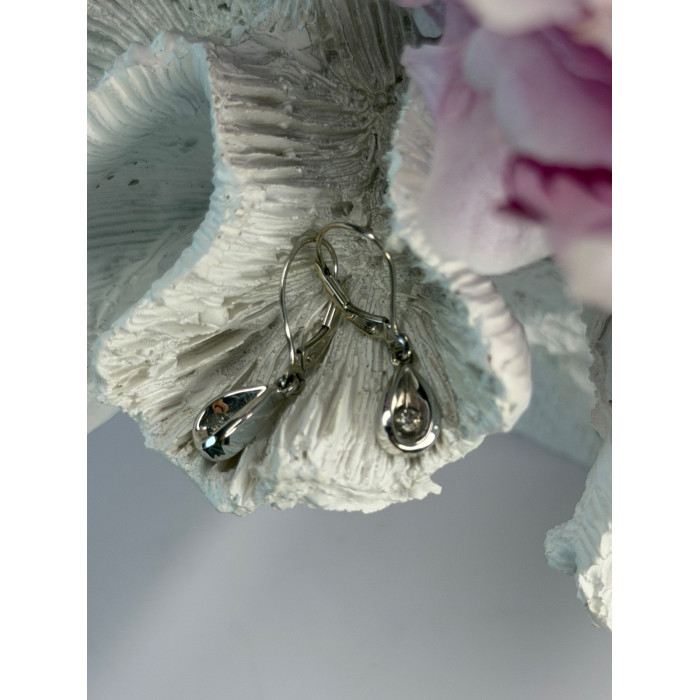 14K White Gold Diamond 0.12 ct Earrings