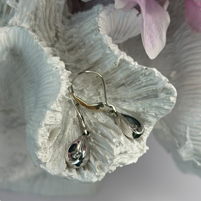 14K White Gold Diamond 0.12 ct Earrings