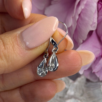 14K White Gold Diamond 0.12 ct Earrings