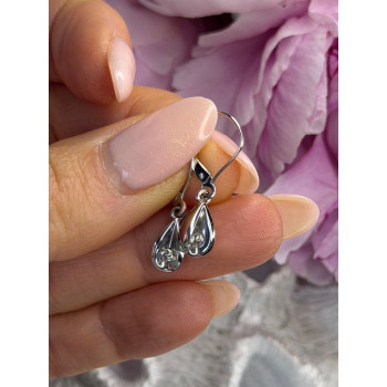 14K White Gold Diamond 0.12 ct Earrings