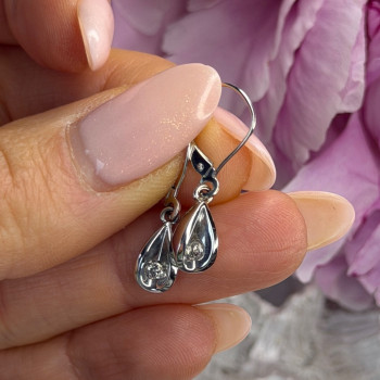 14K White Gold Diamond 0.12 ct Earrings
