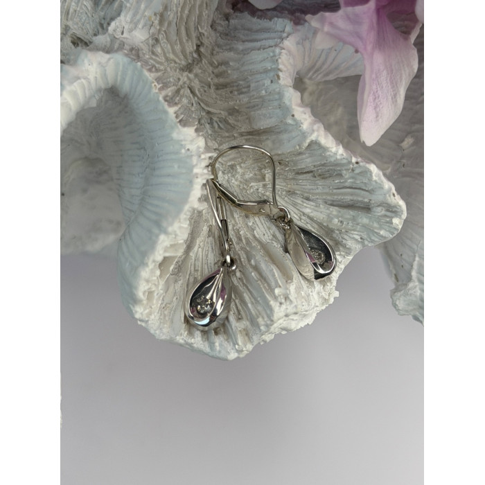 14K White Gold Diamond 0.12 ct Earrings