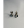 14K White Gold Alexandrite Stud Earrings Length 0.25 inch