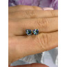 14K White Gold Alexandrite Stud Earrings Length 0.25 inch