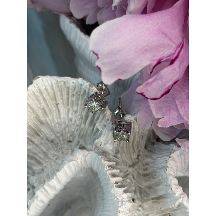 ZEI 14K White Gold Diamond tcw 0.14 ct Stud Earrings