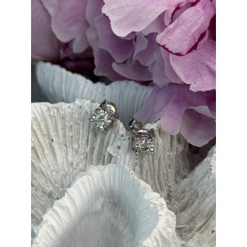 ZEI 14K White Gold Diamond tcw 0.14 ct Stud Earrings