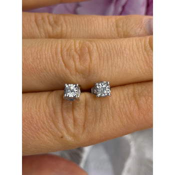 ZEI 14K White Gold Diamond tcw 0.14 ct Stud Earrings