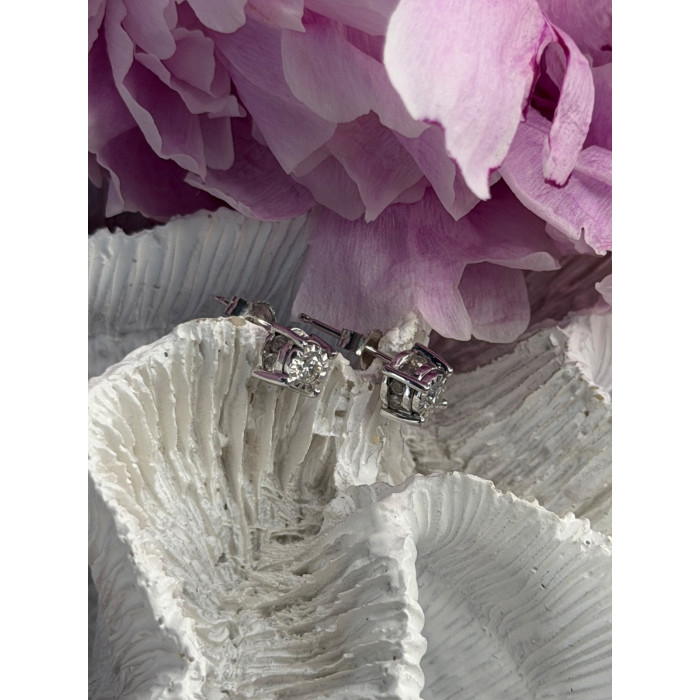 ZEI 14K White Gold Diamond tcw 0.14 ct Stud Earrings