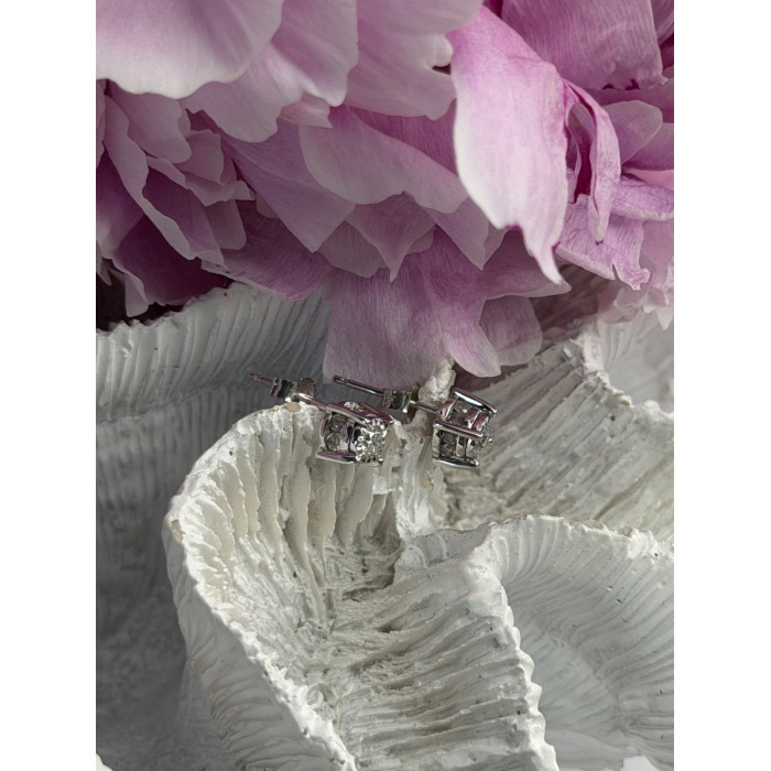 ZEI 14K White Gold Diamond tcw 0.14 ct Stud Earrings