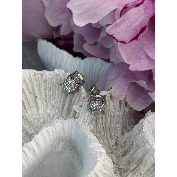 ZEI 14K White Gold Diamond tcw 0.14 ct Stud Earrings