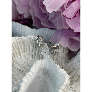 ZEI 14K White Gold Diamond tcw 0.14 ct Stud Earrings