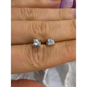 ZEI 14K White Gold Diamond tcw 0.14 ct Stud Earrings