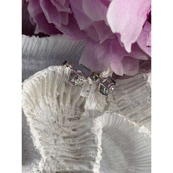 ZEI 14K White Gold Diamond tcw 0.14 ct Stud Earrings