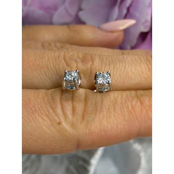ZEI 14K White Gold Diamond tcw 0.14 ct Stud Earrings