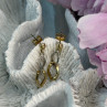 Aesthetic 14K Yellow & White Gold Earrings Length 1 Inch