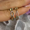 Aesthetic 14K Yellow & White Gold Earrings Length 1 Inch