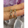 Aesthetic 14K Yellow & White Gold Earrings Length 1 inch