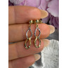 Aesthetic 14K Yellow & White Gold Earrings Length 1 inch