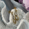 Aesthetic 14K Yellow & White Gold Earrings Length 1 Inch