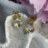 10K Yellow Gold Prasiolite & Diamond Earrings