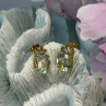 10K Yellow Gold Prasiolite & Diamond Earrings