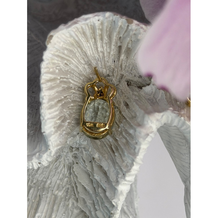 10K Yellow Gold Prasiolite & Diamond Earrings