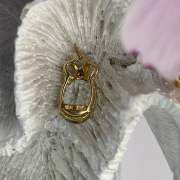 10K Yellow Gold Prasiolite & Diamond Earrings