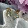 10K Yellow Gold Prasiolite & Diamond Earrings