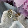 10K Yellow Gold Prasiolite & Diamond Earrings