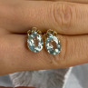 10K Yellow Gold Prasiolite & Diamond Earrings