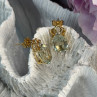 10K Yellow Gold Prasiolite & Diamond Earrings