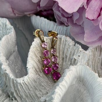 10K Yellow Gold Pink Sapphire & Diamond 