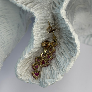10K Yellow Gold Pink Sapphire & Diamond 