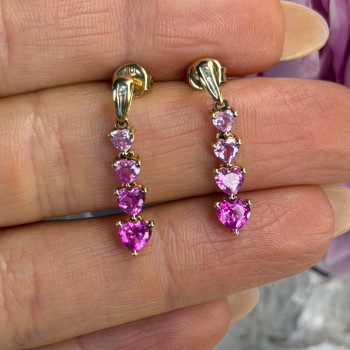 10K Yellow Gold Pink Sapphire & Diamond 